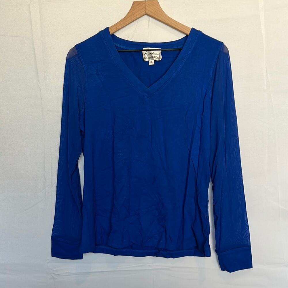 ❤️5/$25❤️ Linea by Louis Dell'Olio Long Sleeve Knit Top with Mesh Detail